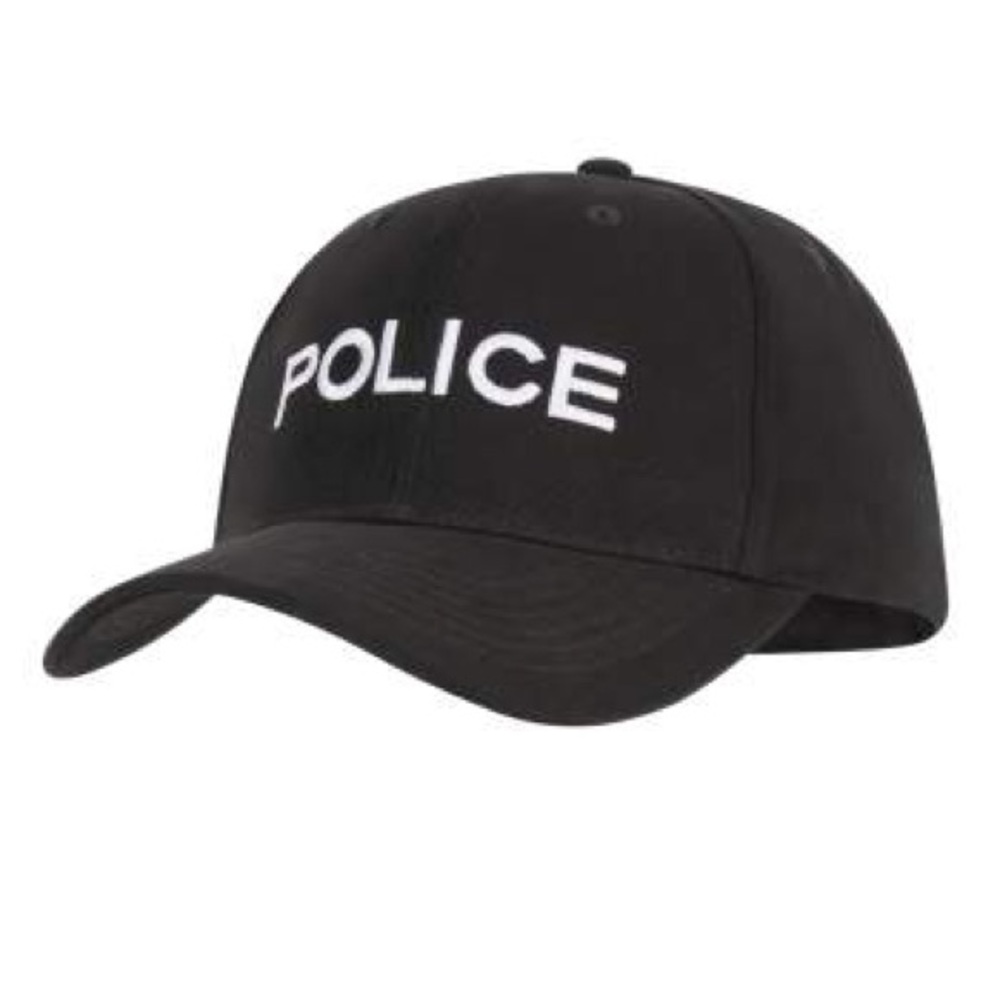Rothco POLICE Black Low Profile Embroidered Police Cap Costume Halloween Cop